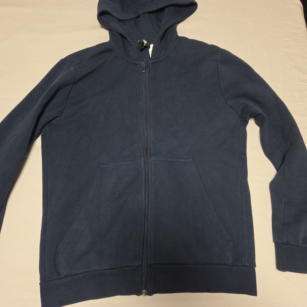 adidas Navy Hooded Jacket with White Logo